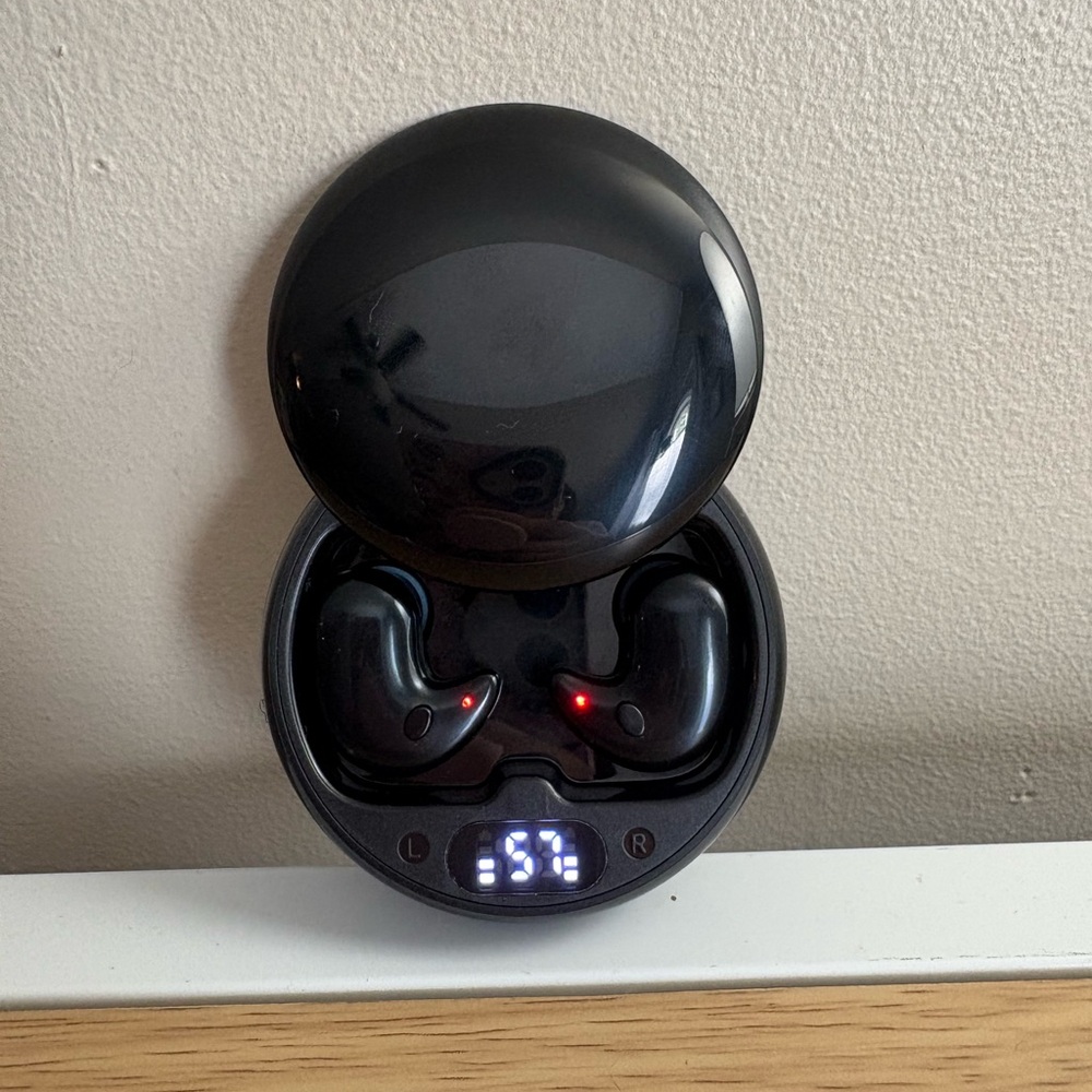 Black Wireless Earbuds with Charging Case